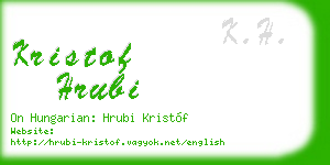 kristof hrubi business card
